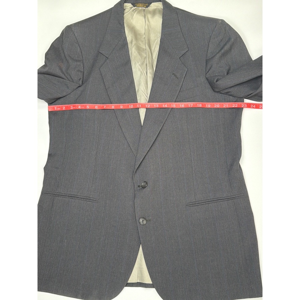 Nino Cerruti Men's Pinstripe Blazer Suit Jacket Charcoal Gray Blue Pinstripe USA - Picture 4 of 11